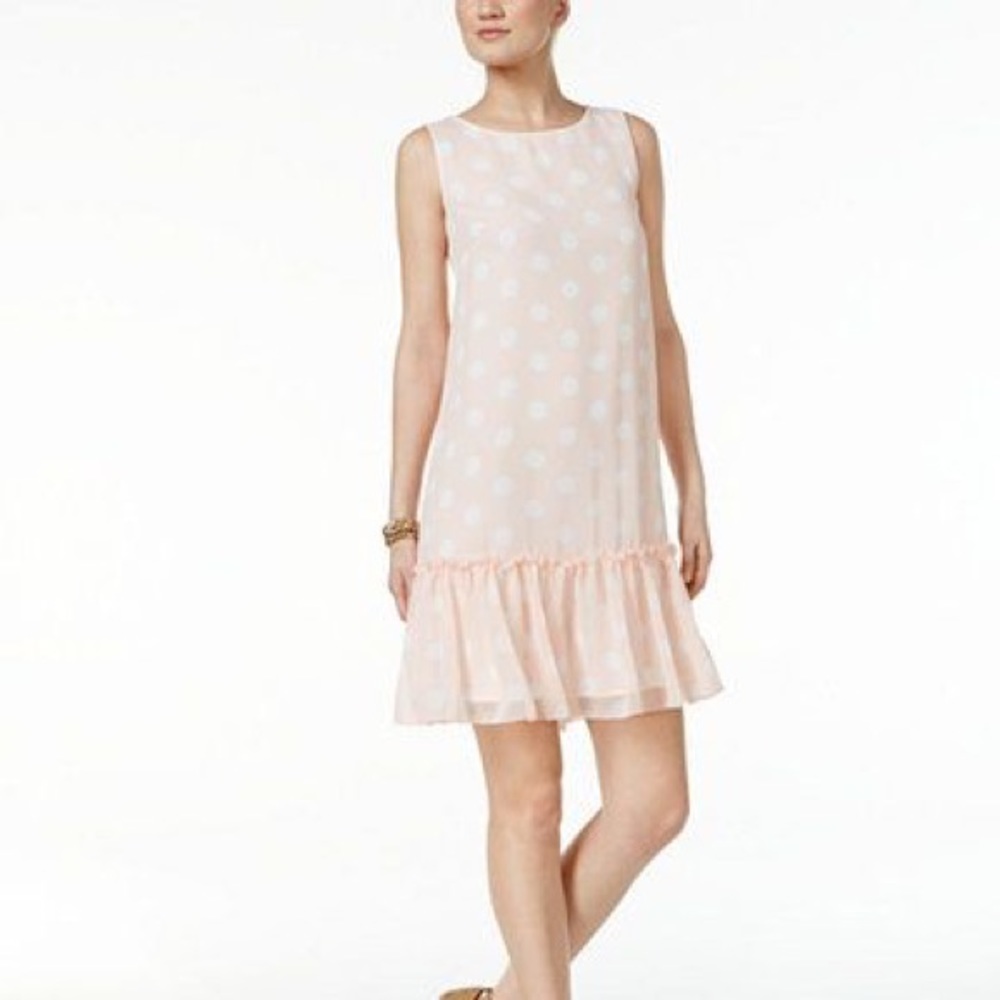 New Tommy Hilfiger Polka Dots Shift Midi Dress